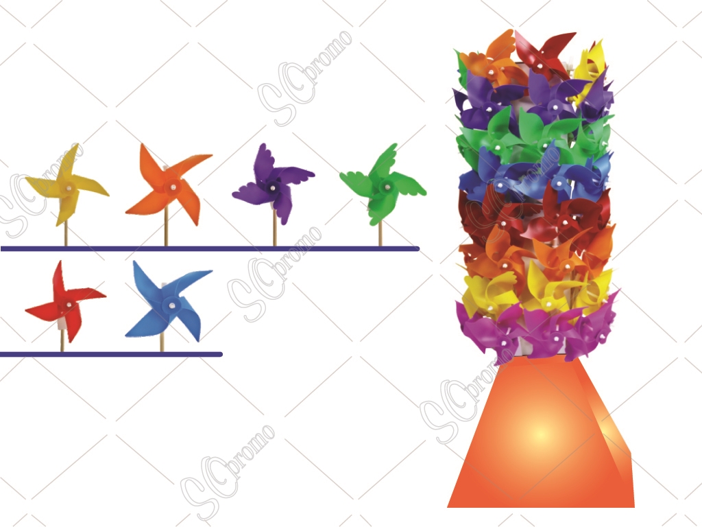 Winged Rainbow Model Pinwheel With Tower Stand